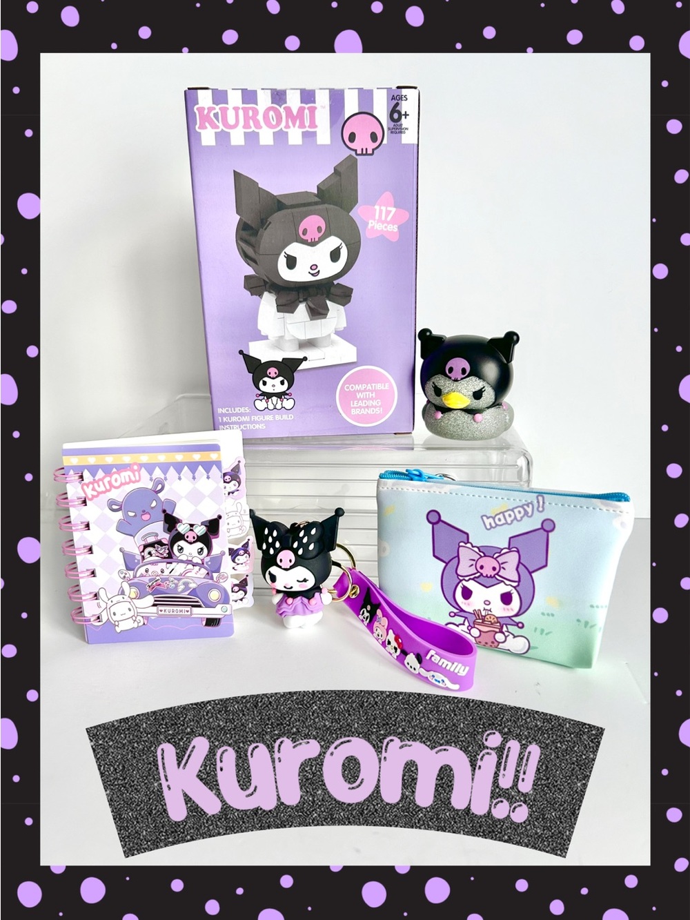 💜(KUR348) Kuromi Adorable 5-Piece Fun Bundle!
